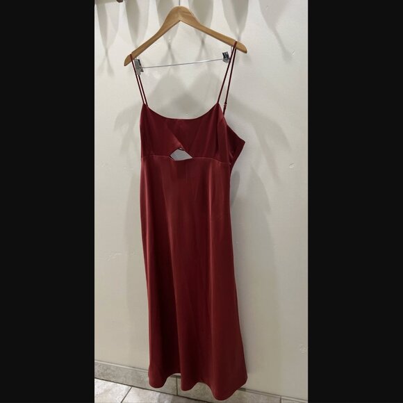 NWT Banana Republic Satin Cutout Midi Slip Dress - Picture 5 of 9